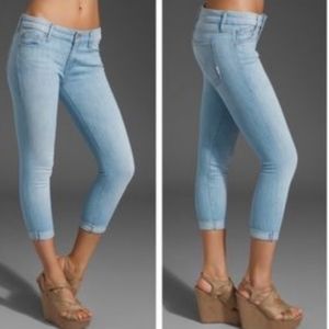 MOTHER The Looker Crop Light Blue, Size 30